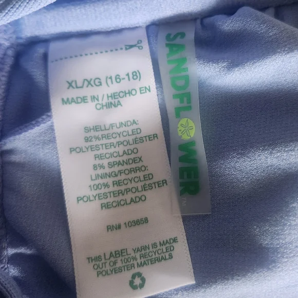 🆕️ Sandflower NWT Blue XL Bikini Top - Picture 3 of 8